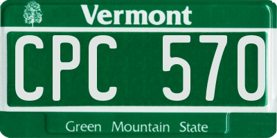 VT license plate CPC570
