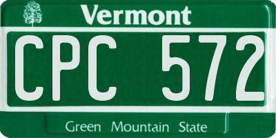 VT license plate CPC572