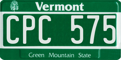 VT license plate CPC575