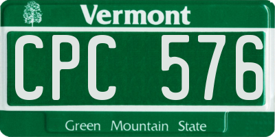 VT license plate CPC576