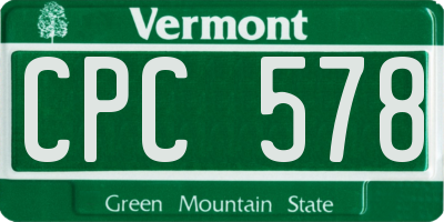 VT license plate CPC578