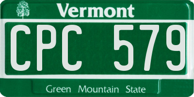 VT license plate CPC579
