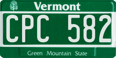 VT license plate CPC582