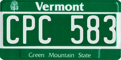 VT license plate CPC583