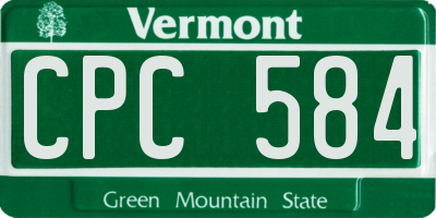 VT license plate CPC584