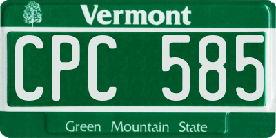 VT license plate CPC585