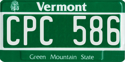 VT license plate CPC586
