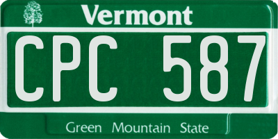 VT license plate CPC587