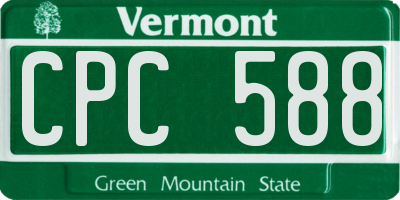 VT license plate CPC588