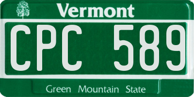 VT license plate CPC589