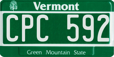 VT license plate CPC592