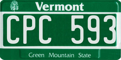 VT license plate CPC593