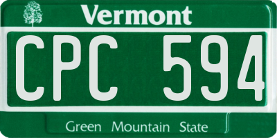 VT license plate CPC594