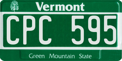 VT license plate CPC595