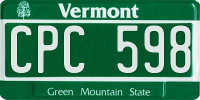 VT license plate CPC598