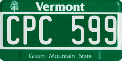 VT license plate CPC599