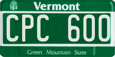 VT license plate CPC600