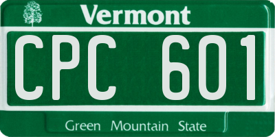 VT license plate CPC601