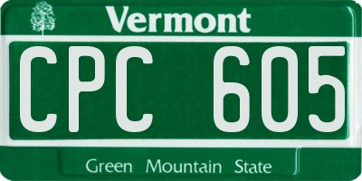 VT license plate CPC605