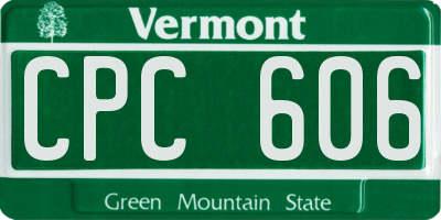 VT license plate CPC606