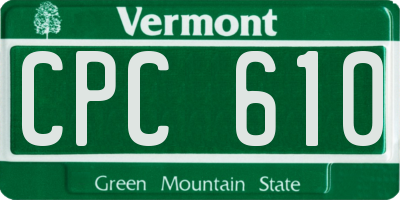 VT license plate CPC610