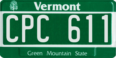 VT license plate CPC611