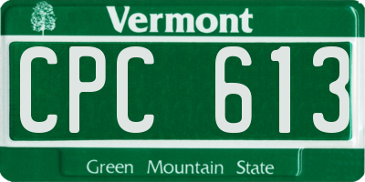 VT license plate CPC613