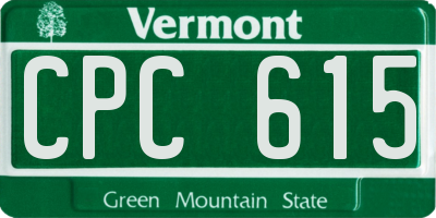 VT license plate CPC615
