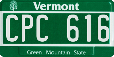 VT license plate CPC616