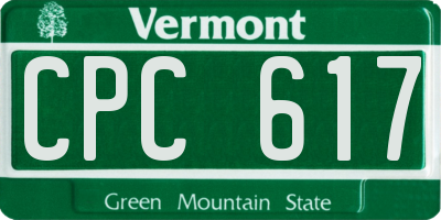 VT license plate CPC617