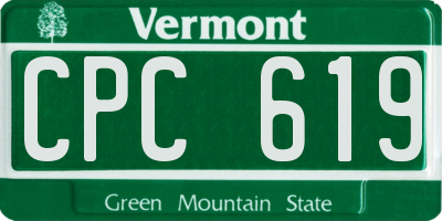 VT license plate CPC619