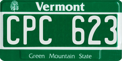 VT license plate CPC623