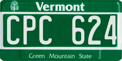 VT license plate CPC624