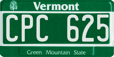 VT license plate CPC625