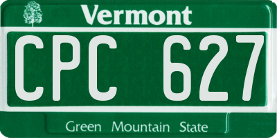 VT license plate CPC627
