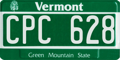 VT license plate CPC628