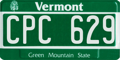 VT license plate CPC629