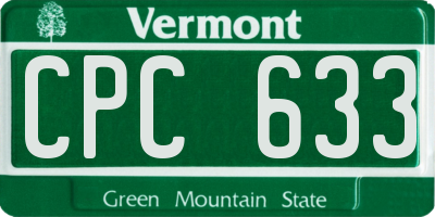 VT license plate CPC633