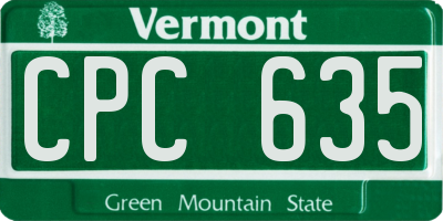 VT license plate CPC635