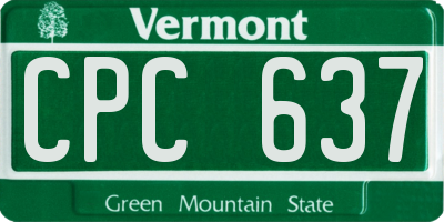 VT license plate CPC637