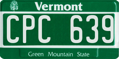 VT license plate CPC639