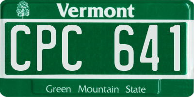 VT license plate CPC641