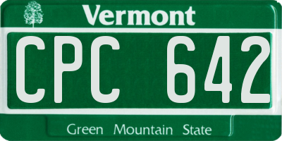 VT license plate CPC642