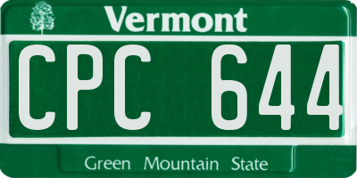 VT license plate CPC644
