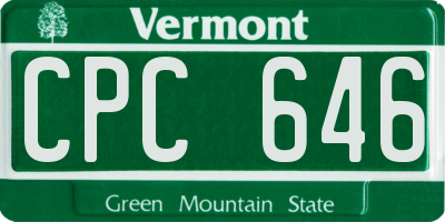 VT license plate CPC646