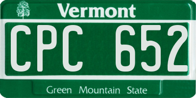 VT license plate CPC652