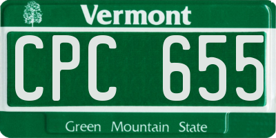 VT license plate CPC655