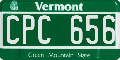 VT license plate CPC656