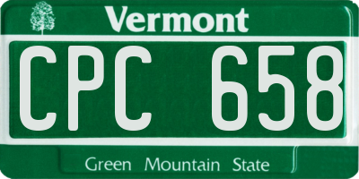 VT license plate CPC658