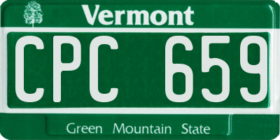 VT license plate CPC659